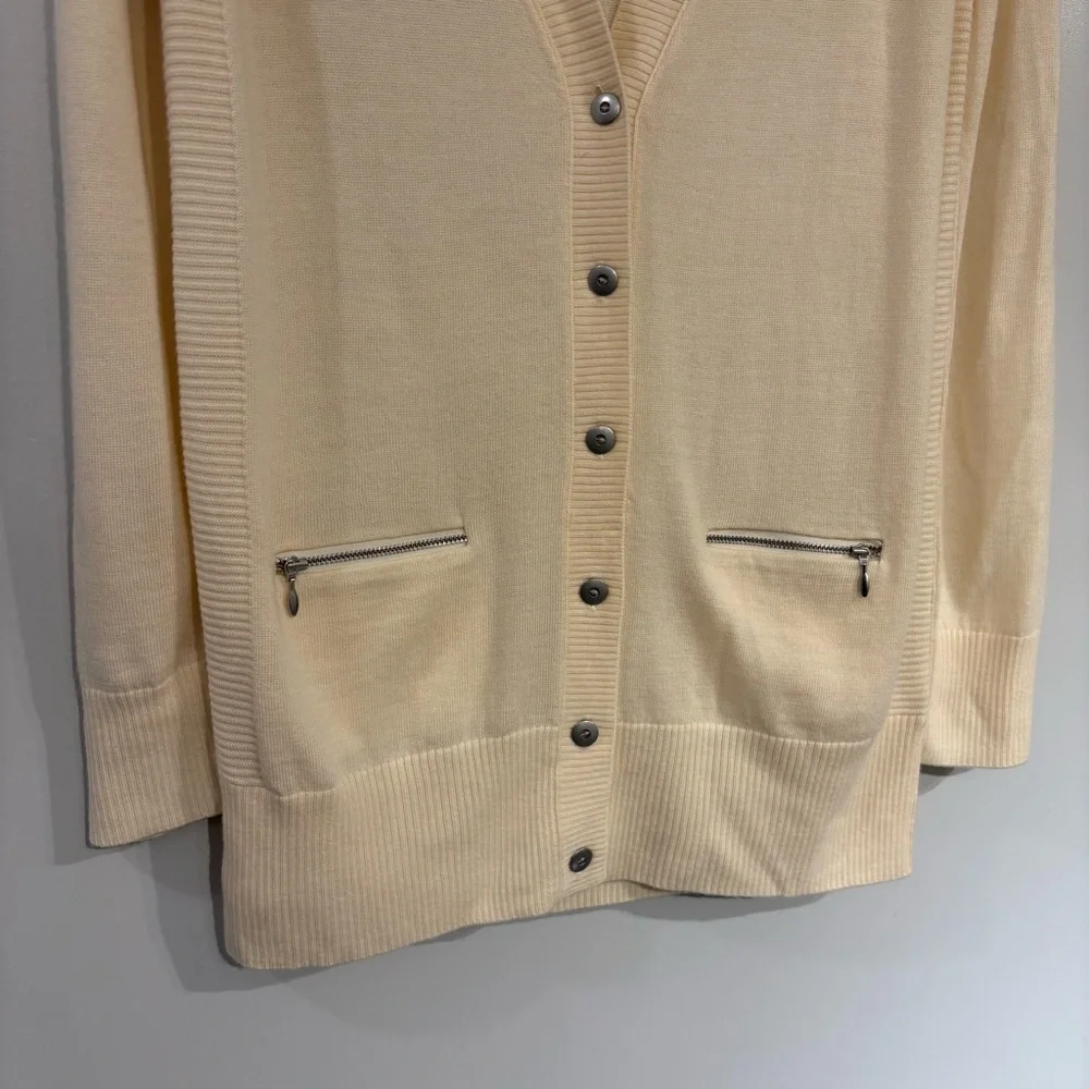 Banana Republic Merino Wool button front cardigan longer style extra fine wool - Picture 6 of 16